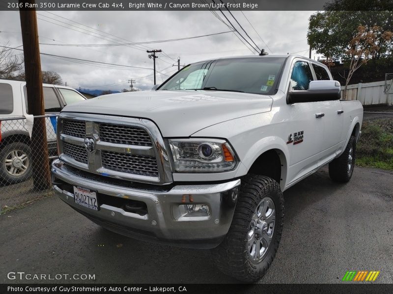 Bright White / Canyon Brown/Light Frost Beige 2016 Ram 3500 Laramie Crew Cab 4x4