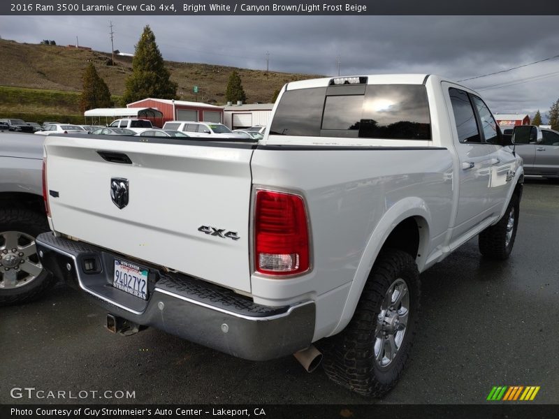 Bright White / Canyon Brown/Light Frost Beige 2016 Ram 3500 Laramie Crew Cab 4x4