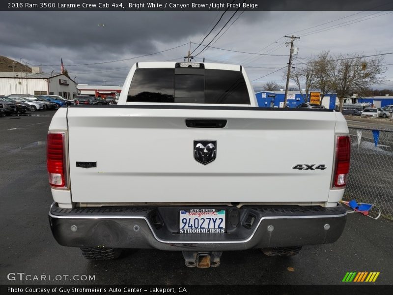 Bright White / Canyon Brown/Light Frost Beige 2016 Ram 3500 Laramie Crew Cab 4x4