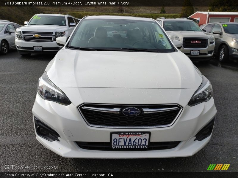 Crystal White Pearl / Ivory 2018 Subaru Impreza 2.0i Premium 4-Door