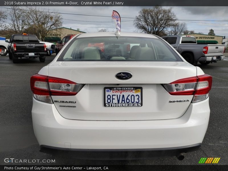 Crystal White Pearl / Ivory 2018 Subaru Impreza 2.0i Premium 4-Door