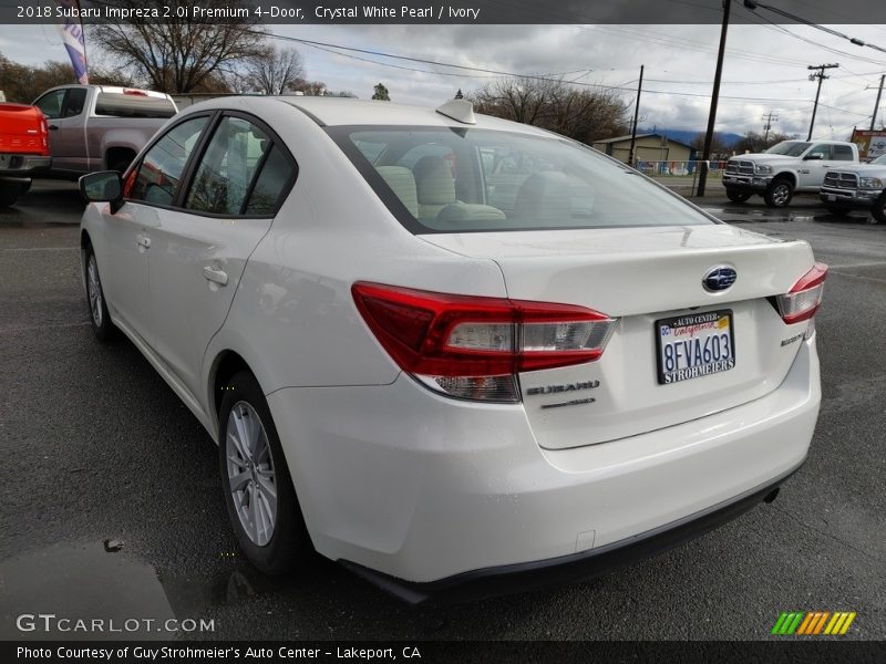 Crystal White Pearl / Ivory 2018 Subaru Impreza 2.0i Premium 4-Door