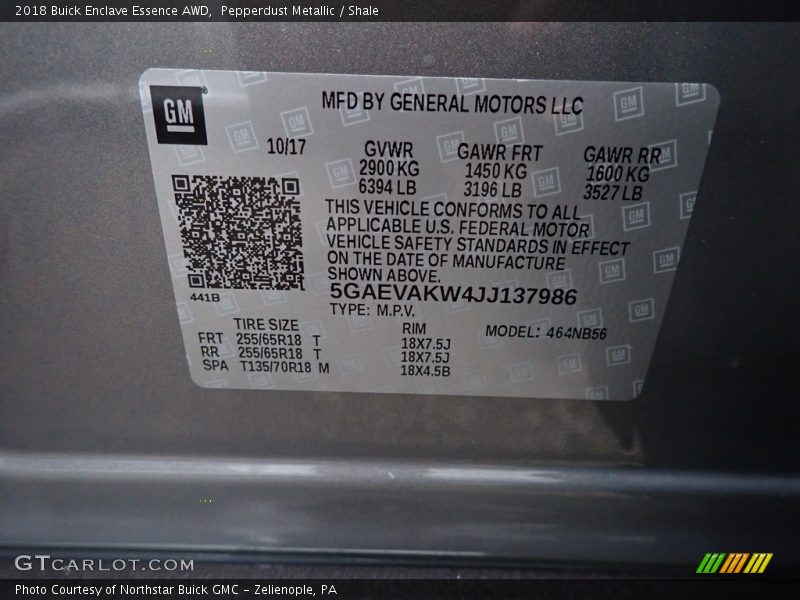 Pepperdust Metallic / Shale 2018 Buick Enclave Essence AWD