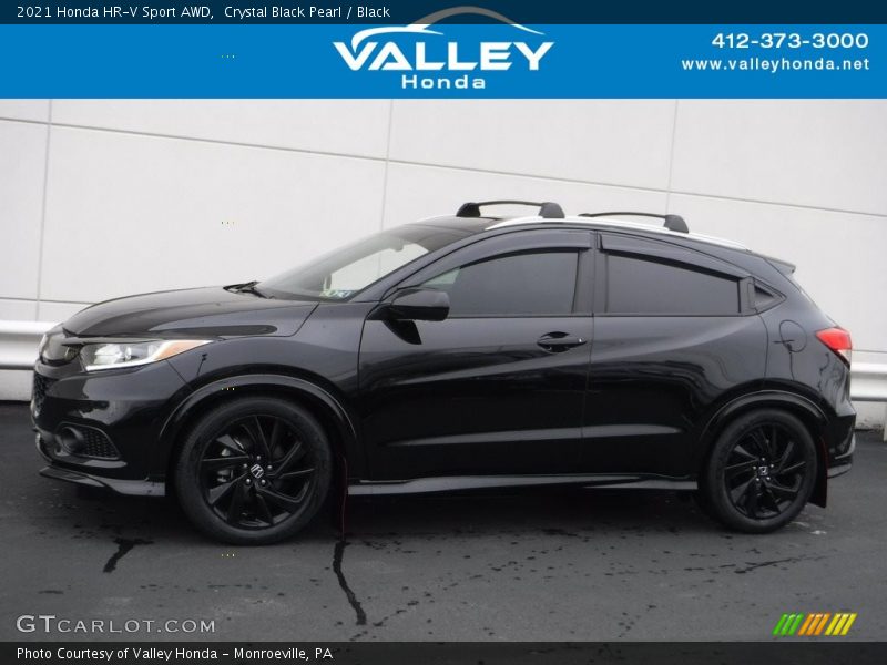 Crystal Black Pearl / Black 2021 Honda HR-V Sport AWD