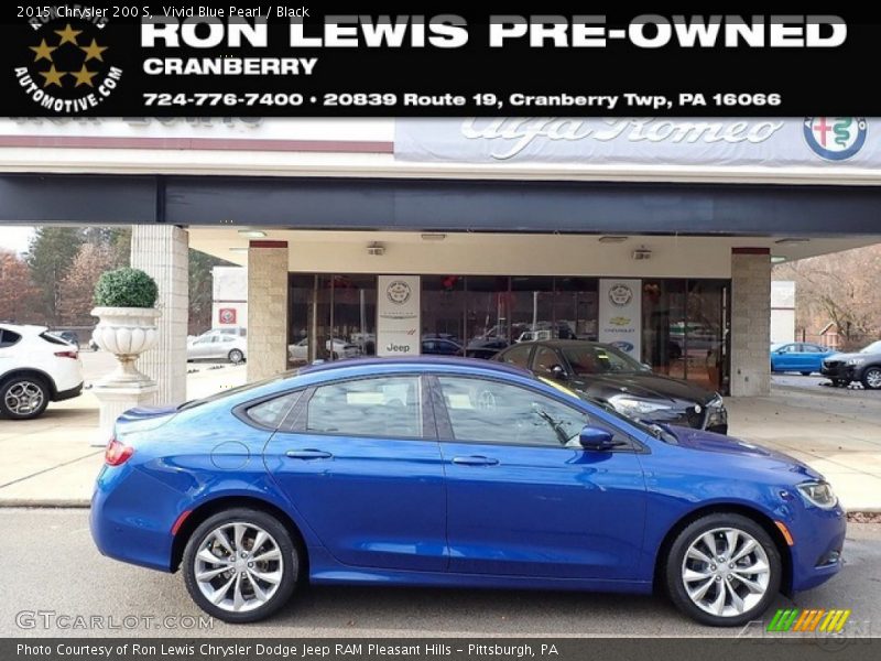 Vivid Blue Pearl / Black 2015 Chrysler 200 S