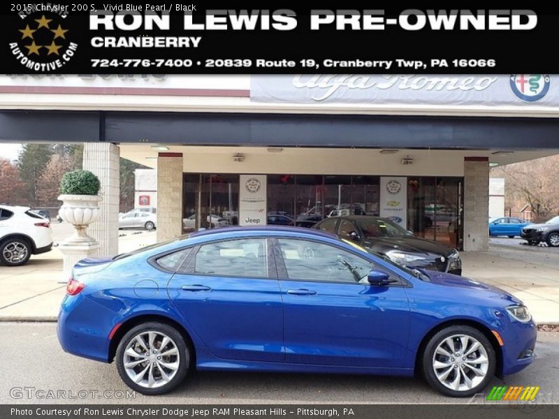 Vivid Blue Pearl / Black 2015 Chrysler 200 S