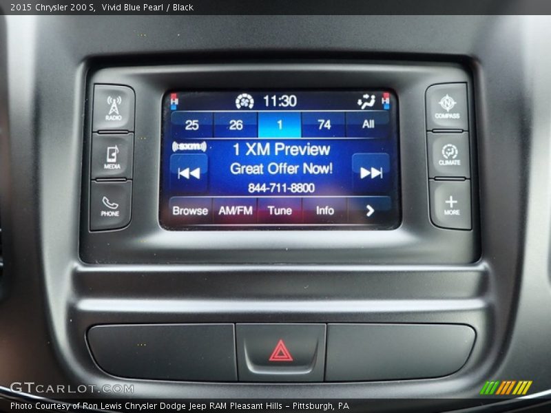 Vivid Blue Pearl / Black 2015 Chrysler 200 S