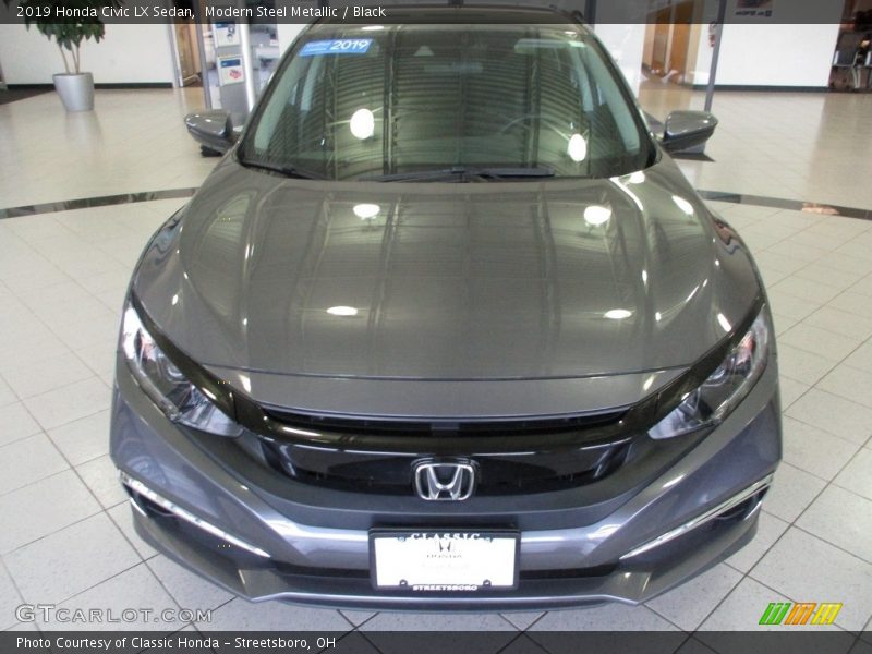 Modern Steel Metallic / Black 2019 Honda Civic LX Sedan