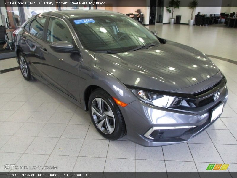 Modern Steel Metallic / Black 2019 Honda Civic LX Sedan