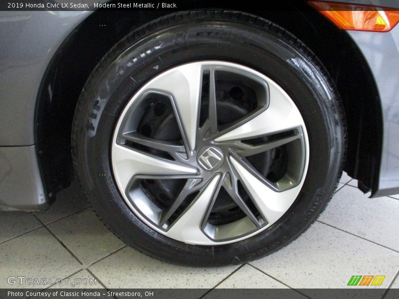 Modern Steel Metallic / Black 2019 Honda Civic LX Sedan