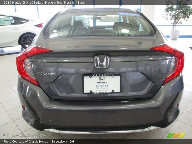 Modern Steel Metallic / Black 2019 Honda Civic LX Sedan