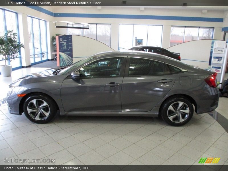 Modern Steel Metallic / Black 2019 Honda Civic LX Sedan