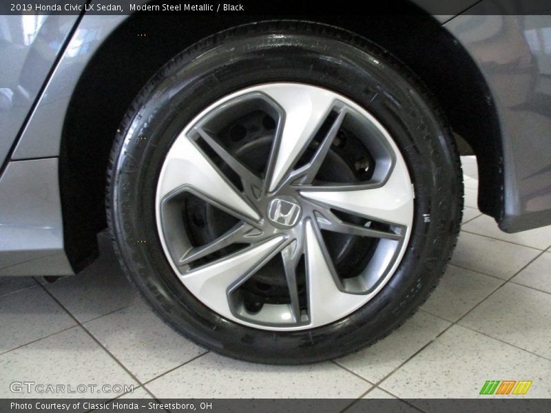 Modern Steel Metallic / Black 2019 Honda Civic LX Sedan