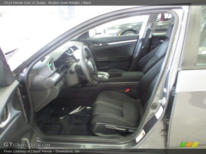 Modern Steel Metallic / Black 2019 Honda Civic LX Sedan