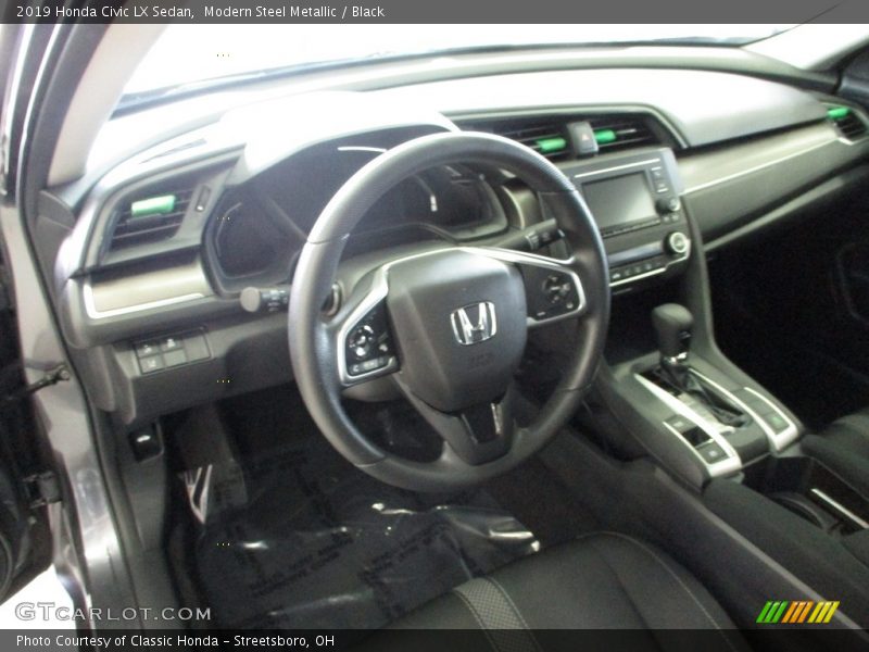 Modern Steel Metallic / Black 2019 Honda Civic LX Sedan