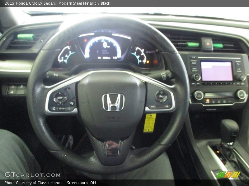 Modern Steel Metallic / Black 2019 Honda Civic LX Sedan