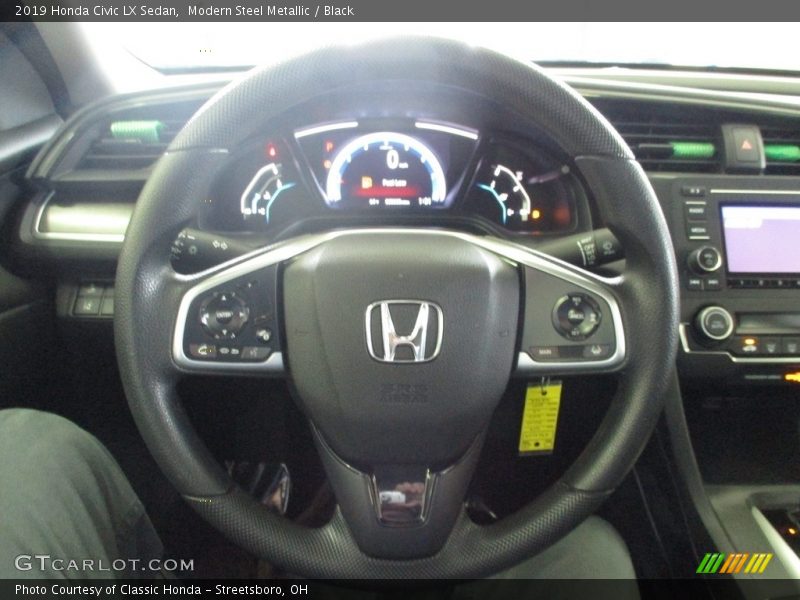 Modern Steel Metallic / Black 2019 Honda Civic LX Sedan