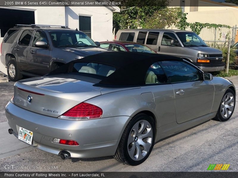 Mineral Silver Metallic / Black 2005 BMW 6 Series 645i Convertible