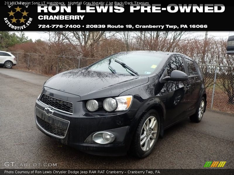 Nightfall Gray Metallic / Jet Black/Dark Titanium 2016 Chevrolet Sonic LT Hatchback