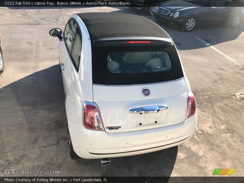 Bianco (White) / Avorio/Nero (Ivory/Black) 2013 Fiat 500 c cabrio Pop