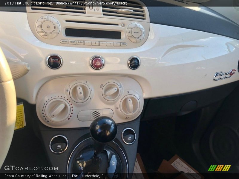 Bianco (White) / Avorio/Nero (Ivory/Black) 2013 Fiat 500 c cabrio Pop