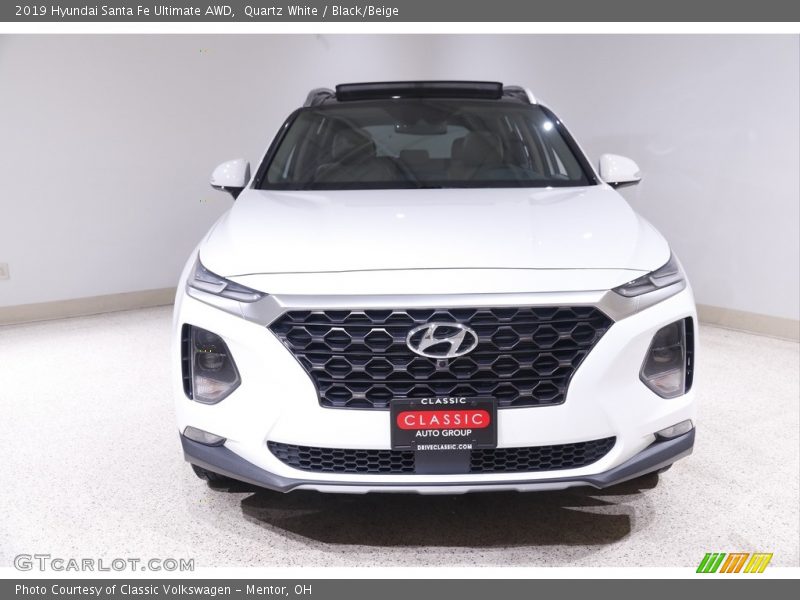 Quartz White / Black/Beige 2019 Hyundai Santa Fe Ultimate AWD