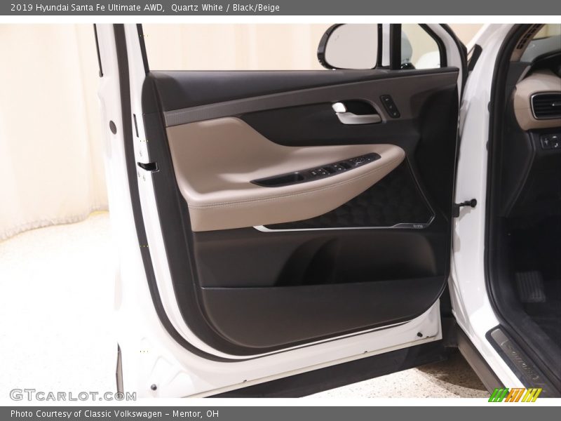Quartz White / Black/Beige 2019 Hyundai Santa Fe Ultimate AWD