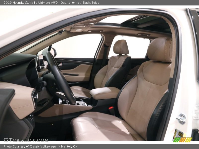 Quartz White / Black/Beige 2019 Hyundai Santa Fe Ultimate AWD