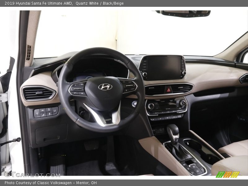Quartz White / Black/Beige 2019 Hyundai Santa Fe Ultimate AWD
