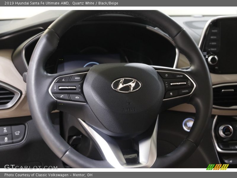 Quartz White / Black/Beige 2019 Hyundai Santa Fe Ultimate AWD