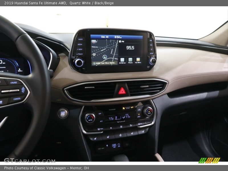 Quartz White / Black/Beige 2019 Hyundai Santa Fe Ultimate AWD