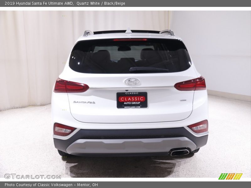 Quartz White / Black/Beige 2019 Hyundai Santa Fe Ultimate AWD