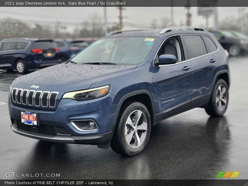 Slate Blue Pearl / Ski Gray/Black 2021 Jeep Cherokee Limited 4x4