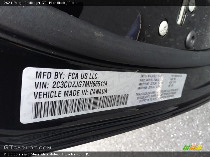 Pitch Black / Black 2021 Dodge Challenger GT