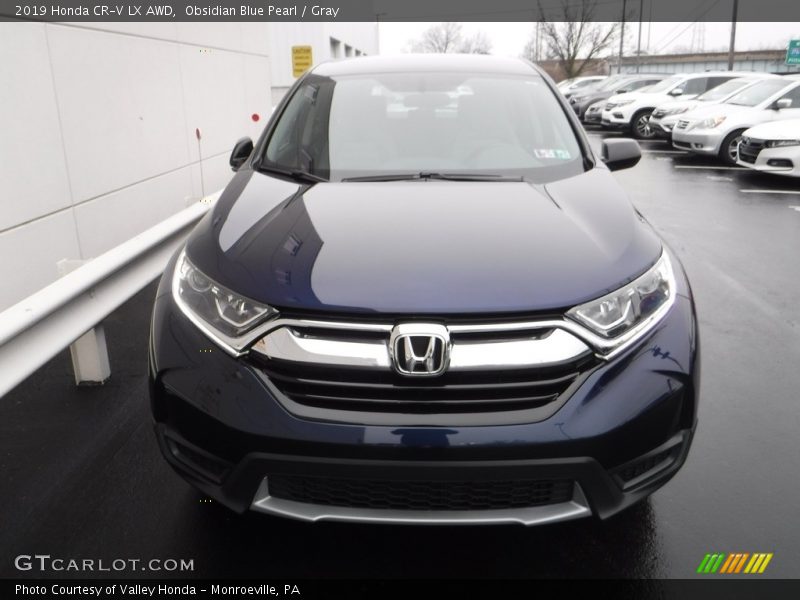 Obsidian Blue Pearl / Gray 2019 Honda CR-V LX AWD