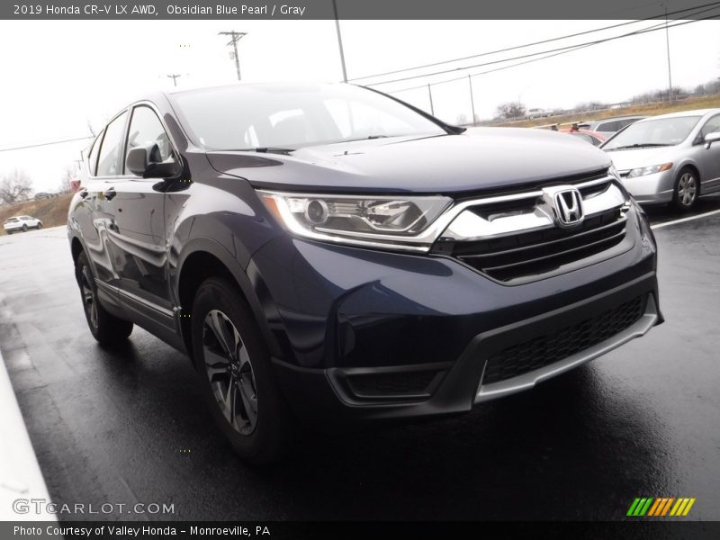 Obsidian Blue Pearl / Gray 2019 Honda CR-V LX AWD