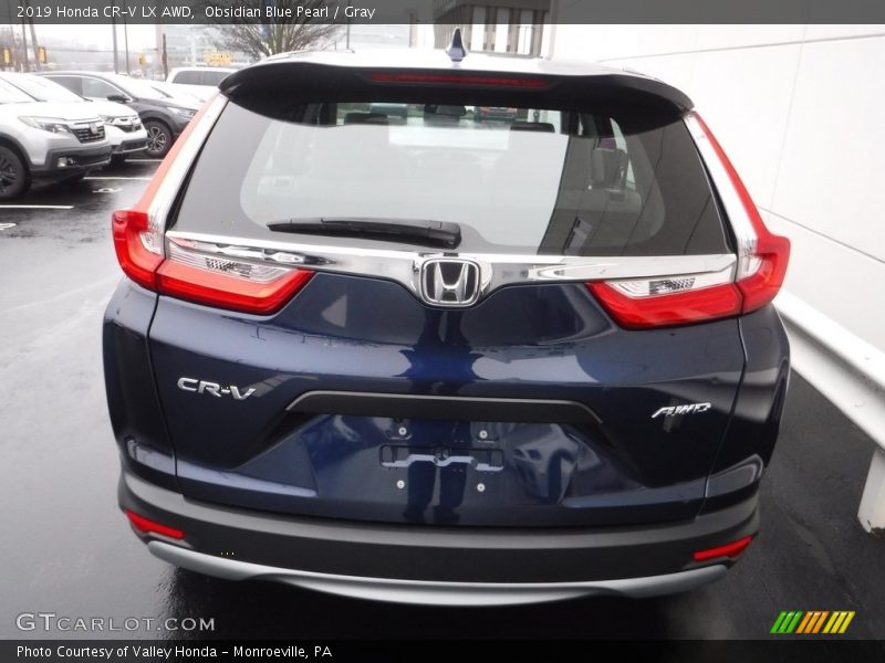 Obsidian Blue Pearl / Gray 2019 Honda CR-V LX AWD