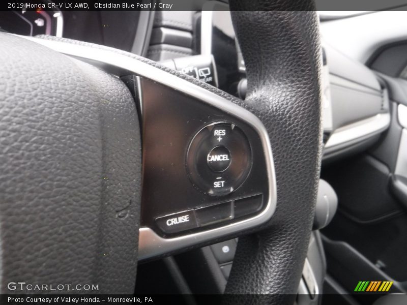 Obsidian Blue Pearl / Gray 2019 Honda CR-V LX AWD