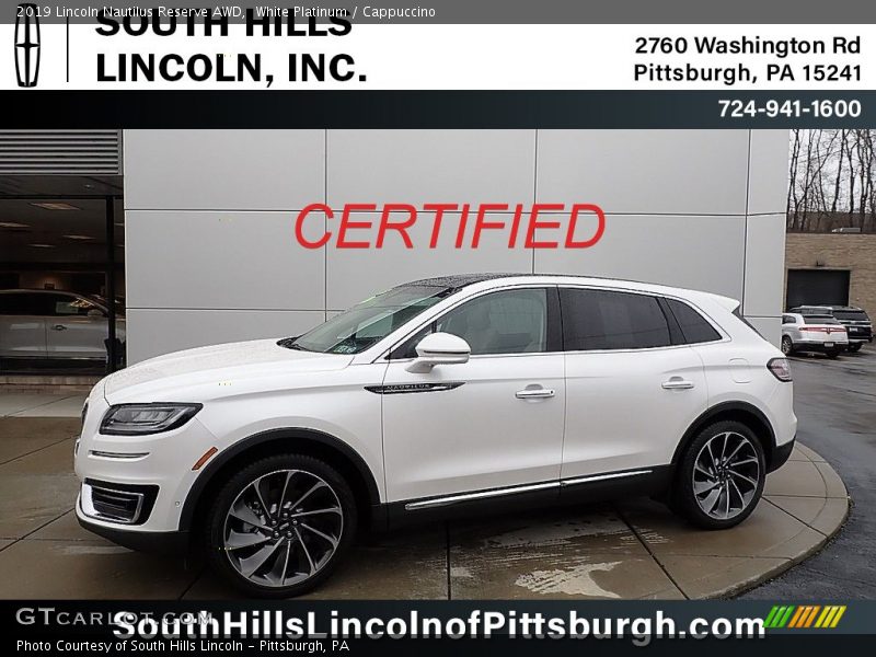 White Platinum / Cappuccino 2019 Lincoln Nautilus Reserve AWD