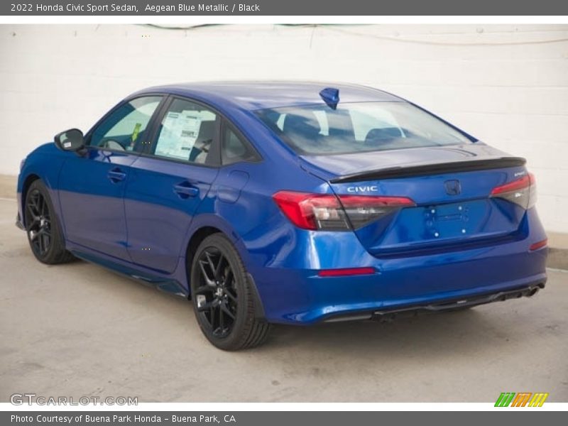 Aegean Blue Metallic / Black 2022 Honda Civic Sport Sedan