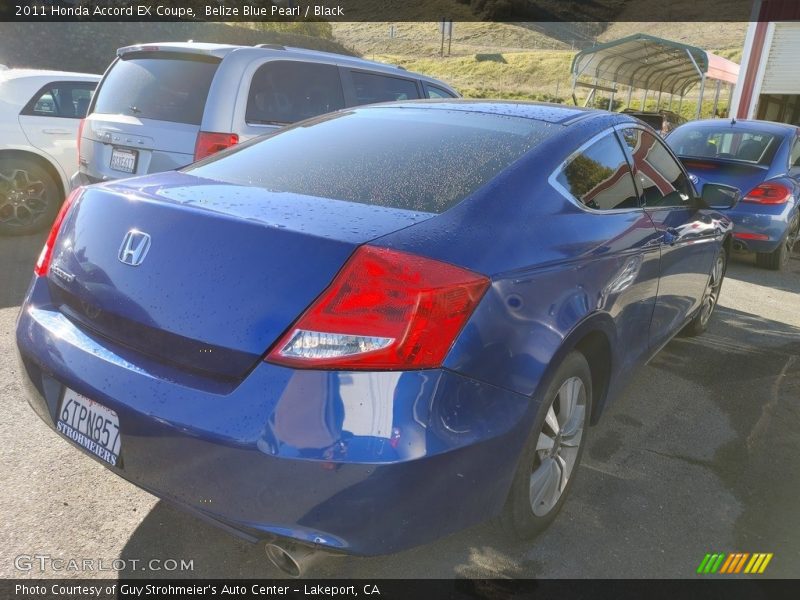 Belize Blue Pearl / Black 2011 Honda Accord EX Coupe