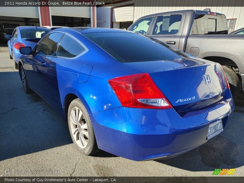Belize Blue Pearl / Black 2011 Honda Accord EX Coupe