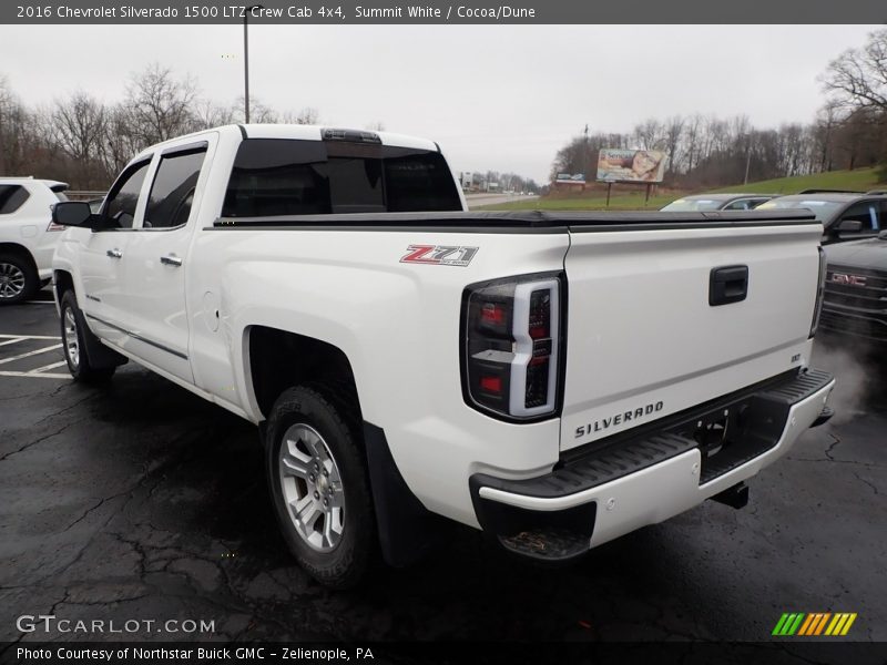 Summit White / Cocoa/Dune 2016 Chevrolet Silverado 1500 LTZ Crew Cab 4x4