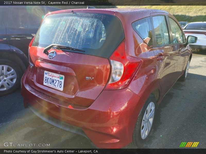 Cayenne Red / Charcoal 2017 Nissan Versa Note SV