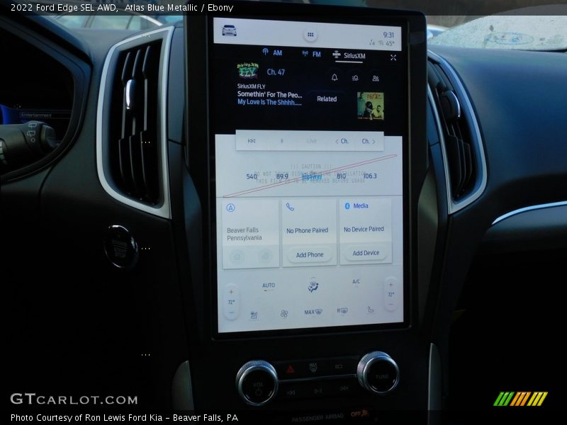 Atlas Blue Metallic / Ebony 2022 Ford Edge SEL AWD