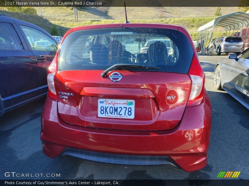 Cayenne Red / Charcoal 2017 Nissan Versa Note SV