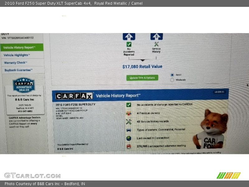 Royal Red Metallic / Camel 2010 Ford F250 Super Duty XLT SuperCab 4x4
