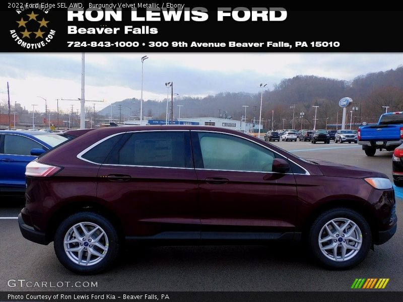 Burgundy Velvet Metallic / Ebony 2022 Ford Edge SEL AWD