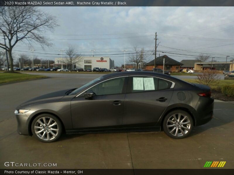 Machine Gray Metallic / Black 2020 Mazda MAZDA3 Select Sedan AWD