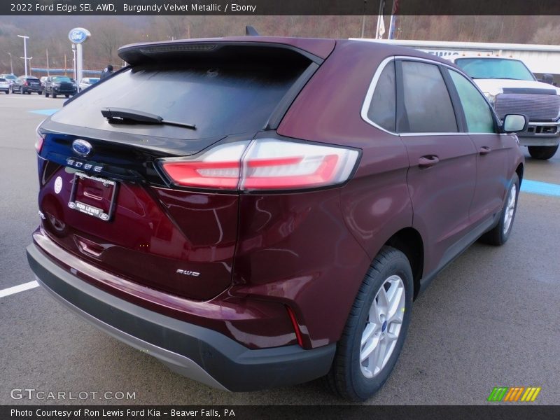 Burgundy Velvet Metallic / Ebony 2022 Ford Edge SEL AWD